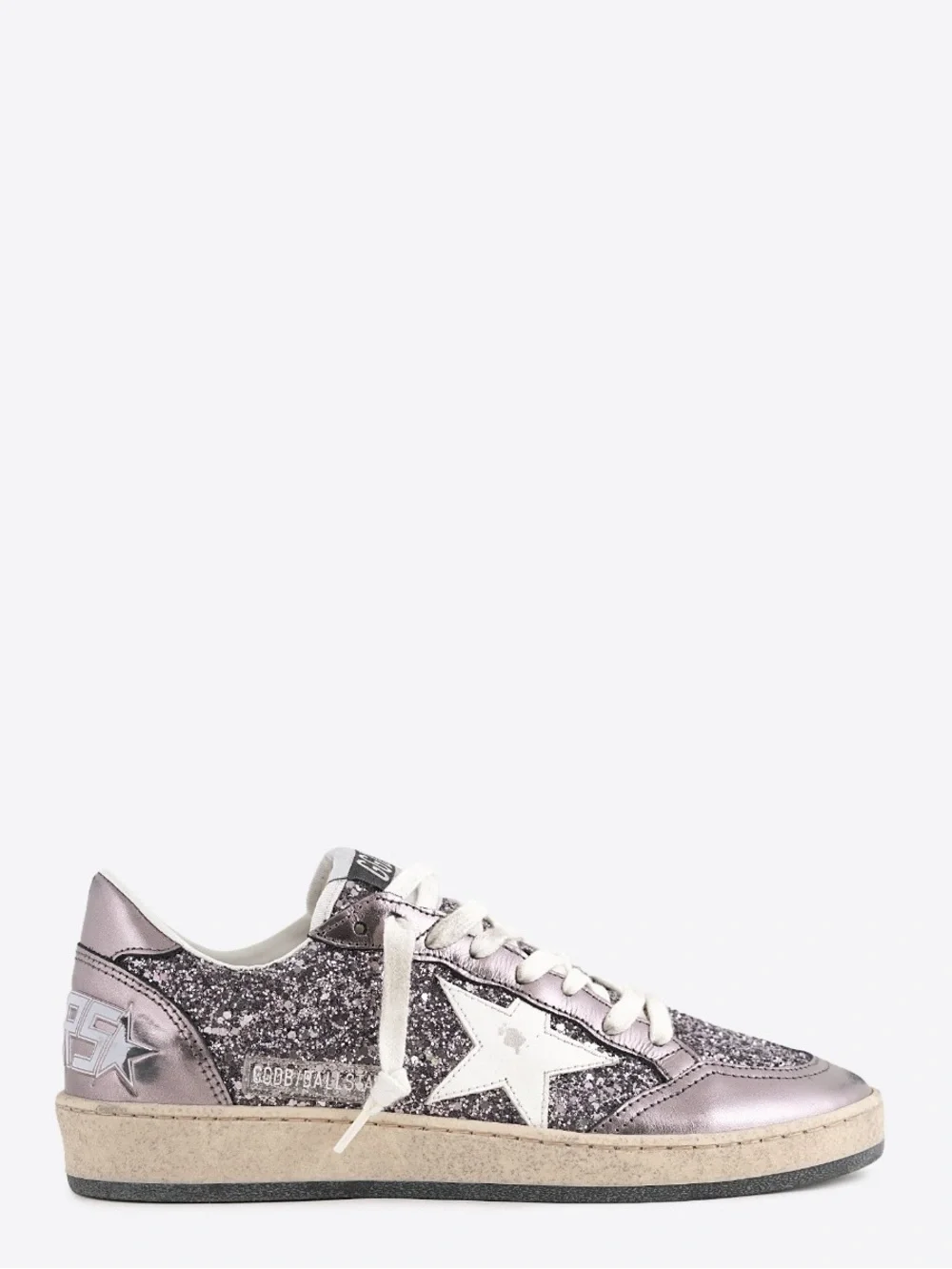 Golden Goose Ball Star Sneaker Gray/Purple/Glitter/Leather/White 38 New in Box